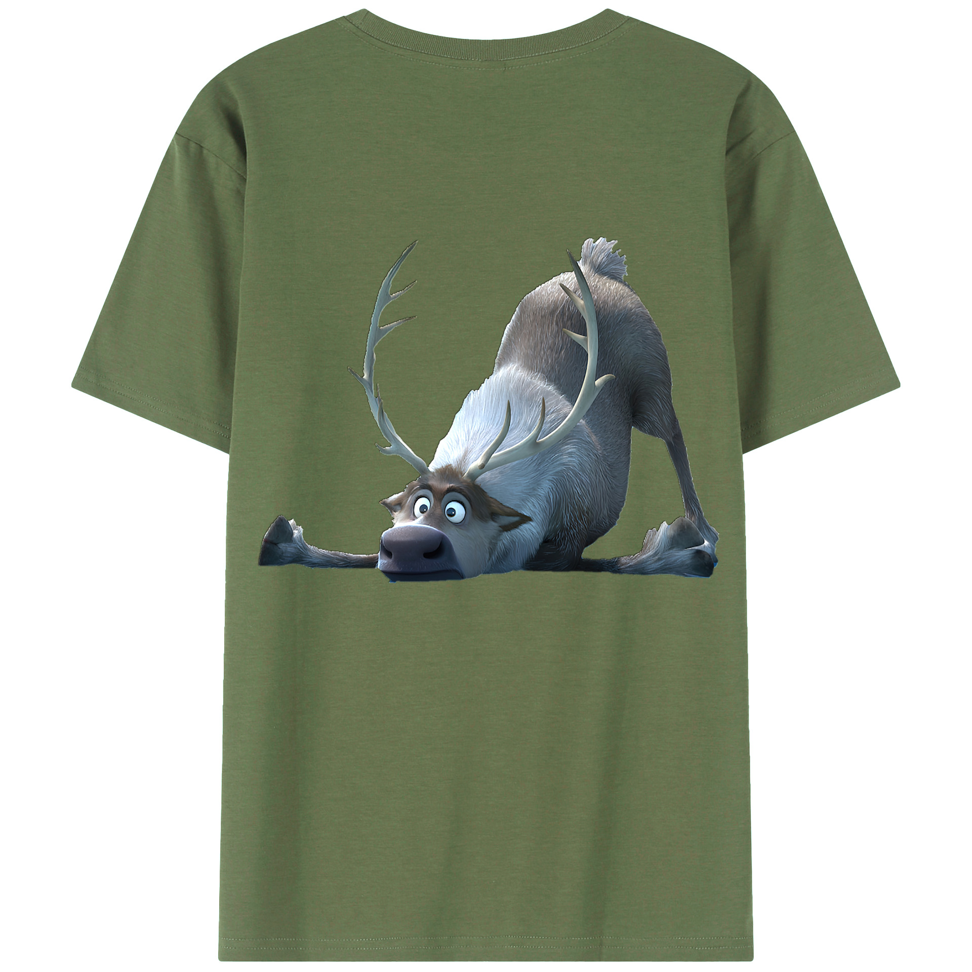 （画像用） アナと雪の女王 アンナ エルサ Frozen Anna Elsa 綿100％ メンズ半袖Tシャツ（バックプリント） 通気性